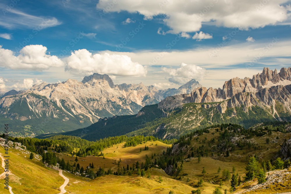 Summer mountain landscape Cinque Torri, Dolomite Alps, Italy Summer mountain landscape Cinque Torri, Dolomite Alps, Italy