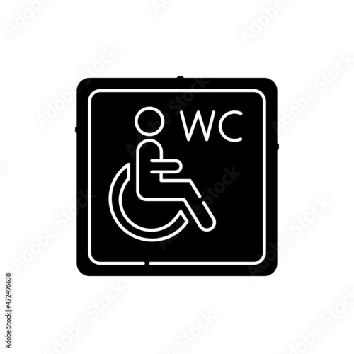 Disabled toilet color line icon. Disability. Isolated vector element.