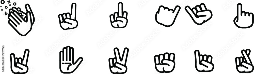 Obraz premium Hand icons