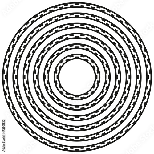 Geometric round circular border frame in a range of sizes. photo