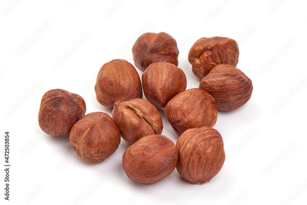 Hazelnut. Fresh organic filbert nut, isolated on white background Hazelnut. Fresh organic filbert nut, isolated on white background