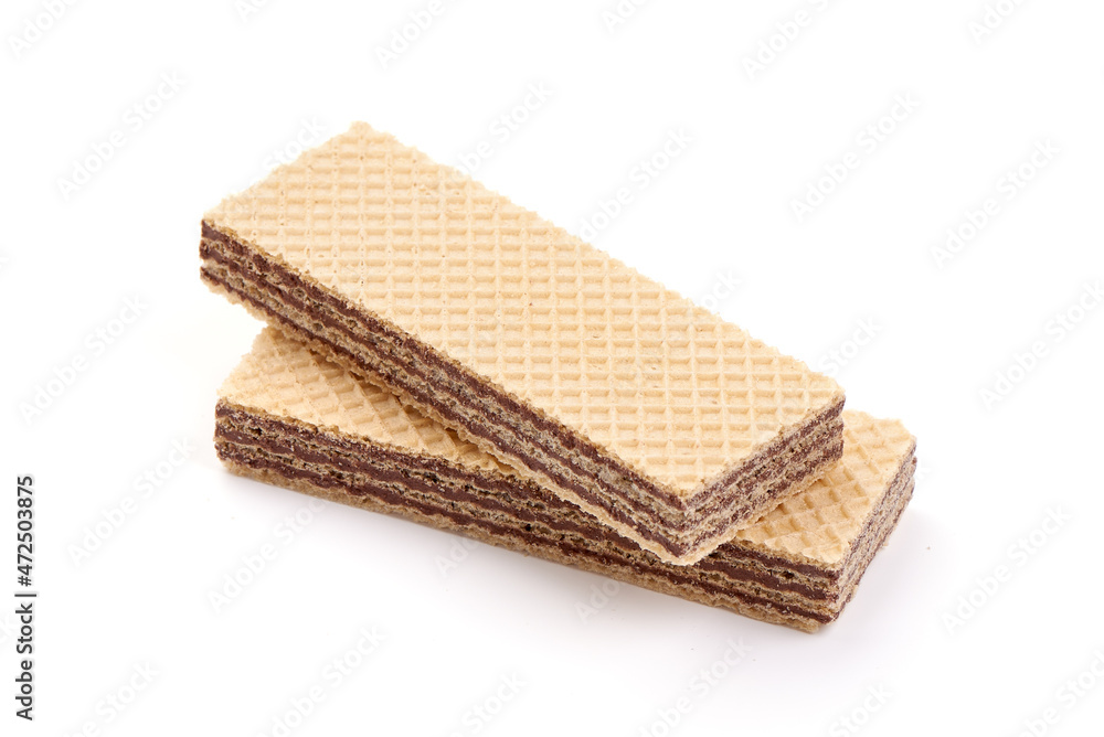 Wafer biscuit, isolated on white background. Wafer biscuit, isolated on white background.