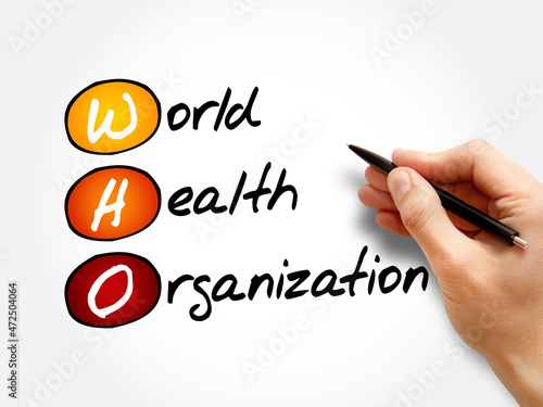 WHO - World Health Organization acronym, concept background