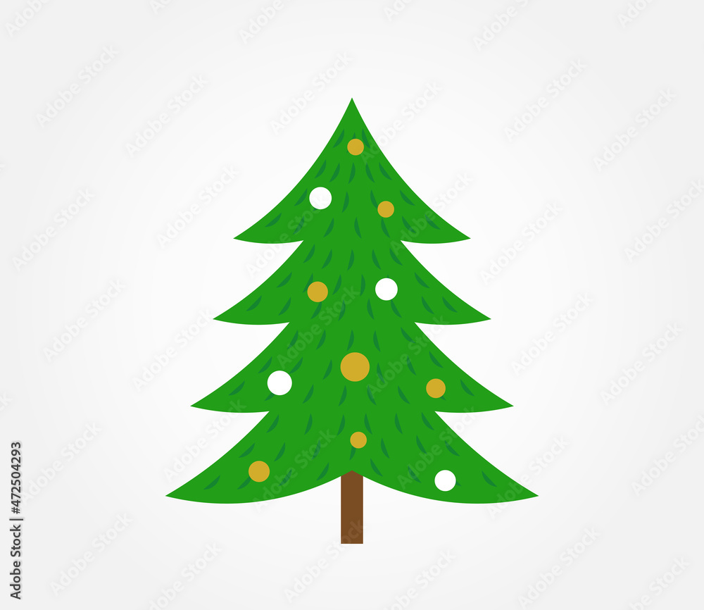 Christmas tree icon isolated on white background. Christmas tree icon isolated on white background.