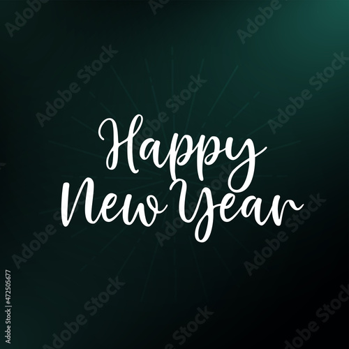 Happy New Year vector text calligraphic lettering design card template. Creative typography for holiday greeting gift poster.