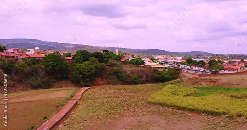 aerial image of valley and plateau in the serrado and semiarid  photo