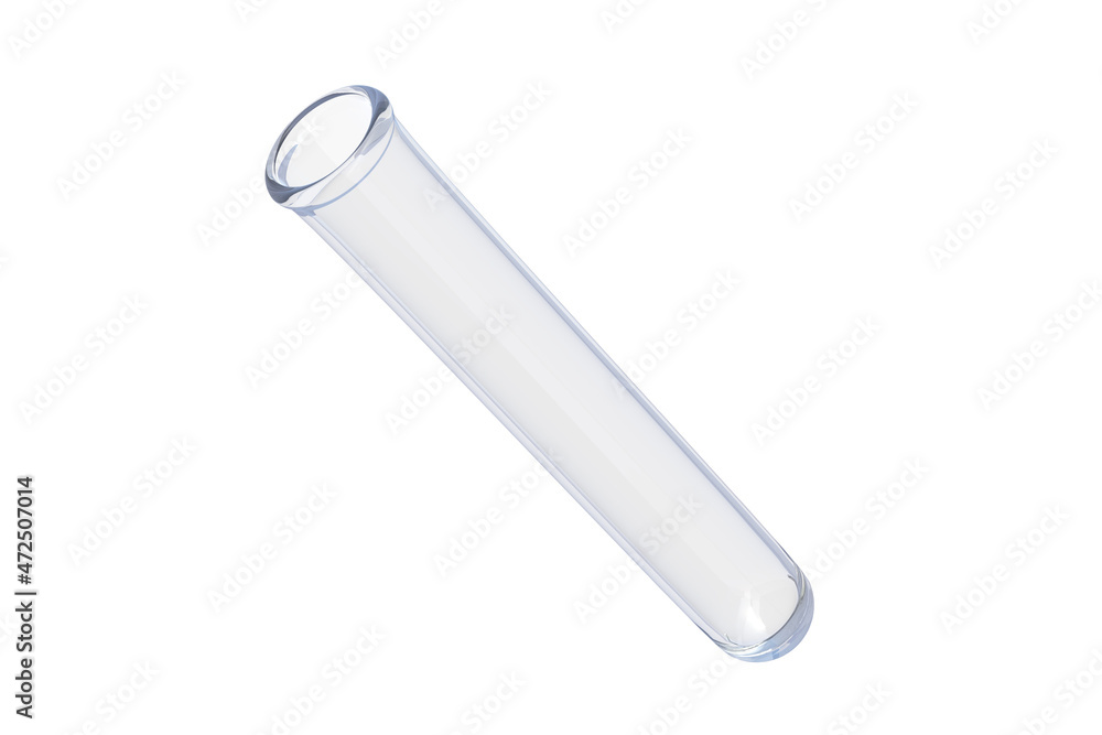 Empty test tube isolated on white background. 3d render Empty test tube isolated on white background. 3d render