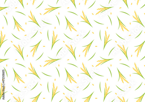 Wheat pattern wallpaper. Oat symbol. Rice sign. Rice pattern wallpaper.