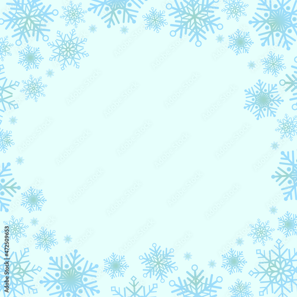 Winter snowflakes frame or background with copy space. Winter snowflakes frame or background with copy space.
