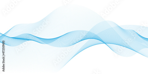 Abstract Modern Background with Wave Motion Element and Blue White Color