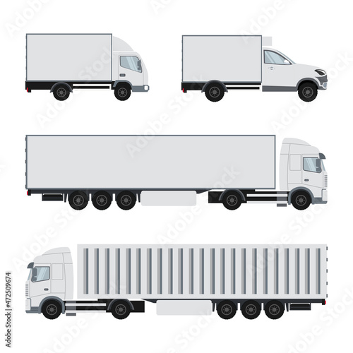 set of small trailers ready to move containers
