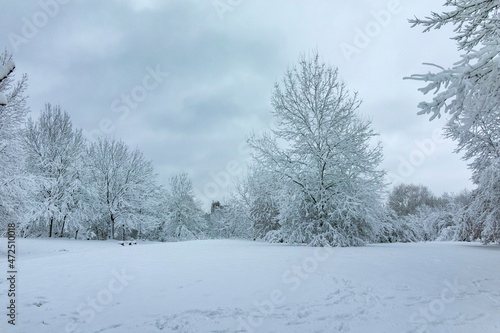 Winter view panorama of South Park in city of Sofia, Bulgaria