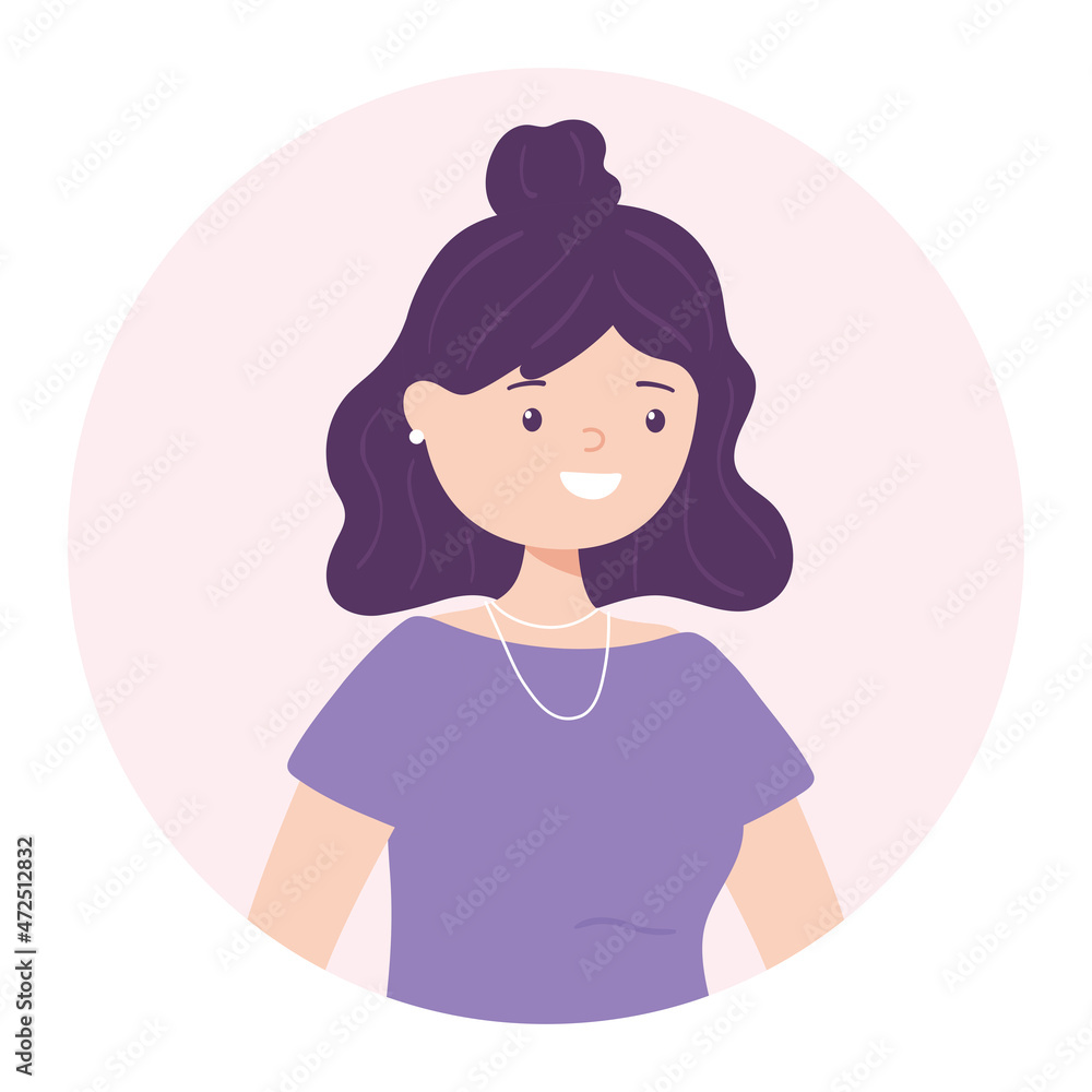 young woman cartoon