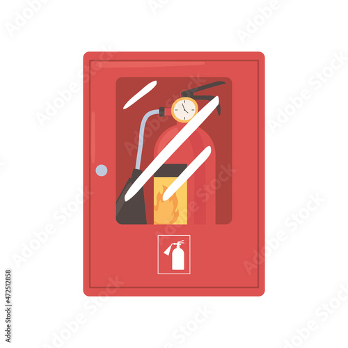 fire extinguisher in cabinet