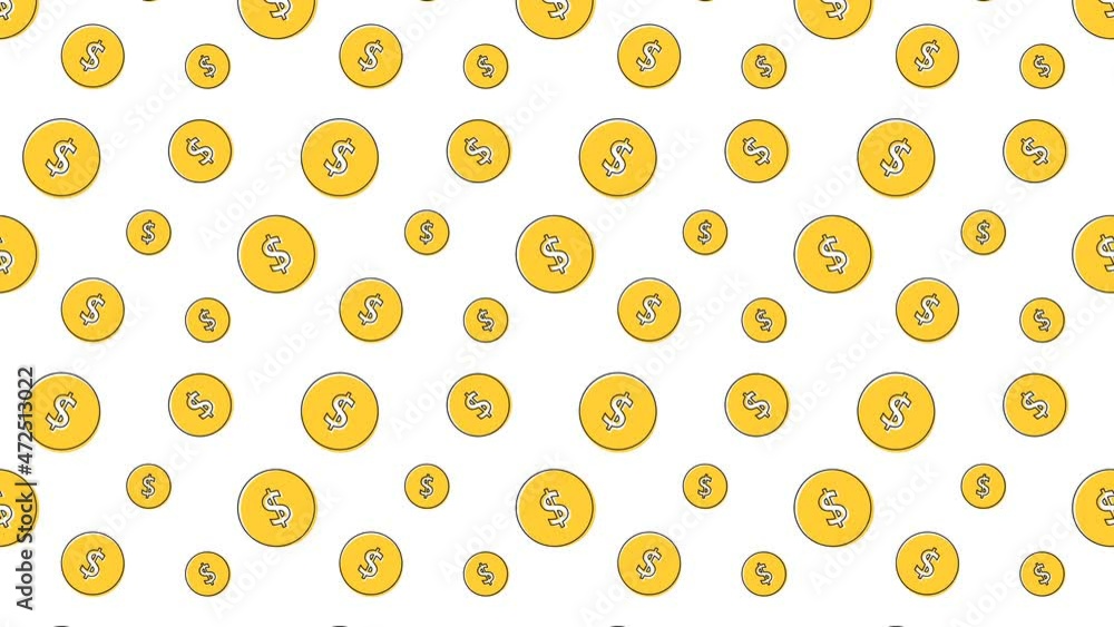 animation of dollar money pattern, dollar seamless looping background, 4K video animation of dollar money pattern, dollar seamless looping background, 4K video