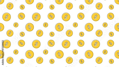 animation of dollar money  pattern, dollar seamless looping background, 4K video 