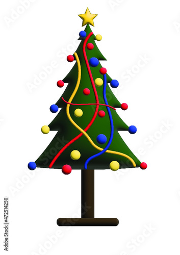 L'arbre de Noël façon 3D  (ID: 472514250)