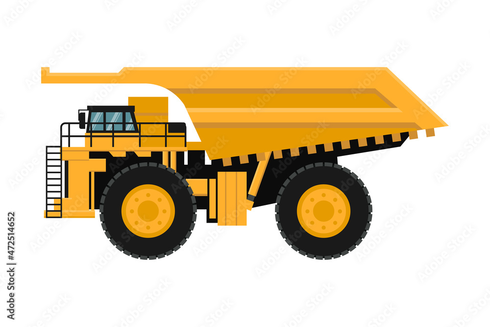 vector of giant yellow mining truck on white background vector of giant yellow mining truck on white background
