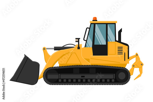 caterpillar loader yellow machinery vector on white background
