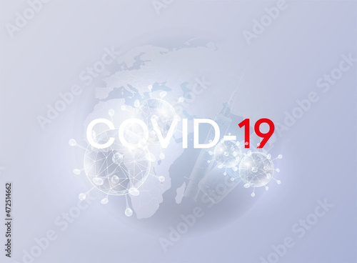 Preparation for global vaccination against Coronavirus. A coronavirus disease called COVID-19 A virus against the background of the earth with a vaccine. The concept of the immunization campaign.