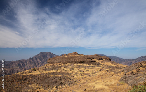 Gran Canaria, landscape of the central mountainous part of the island, Landscapes around hiking route in Barranco de Siberio valley, edge of nature park Pajonales 