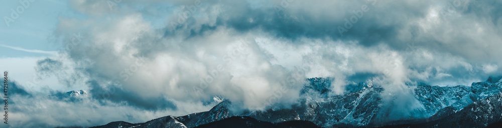 Tatra Mountains in Poland, View in Cloudy November Day.