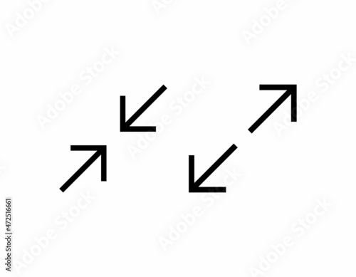 minimaze and maximaze page line art vector icon
