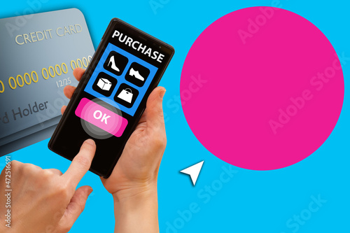 Online shopping. Smartphone...