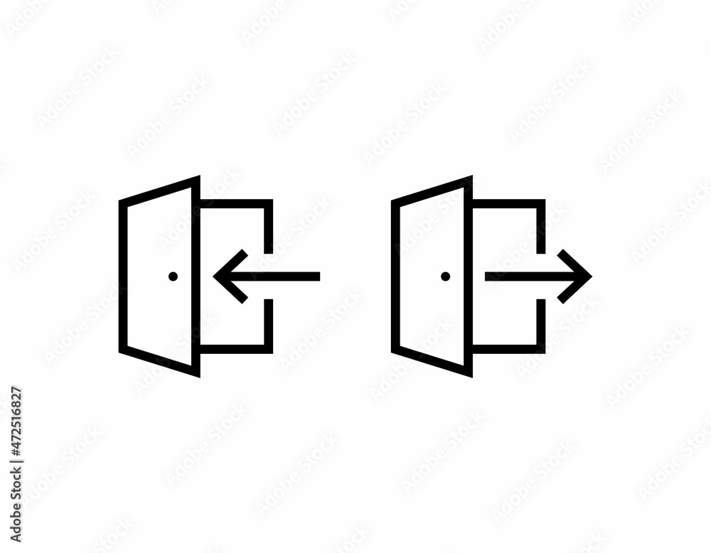 entrance and exit vector icon entrance and exit vector icon
