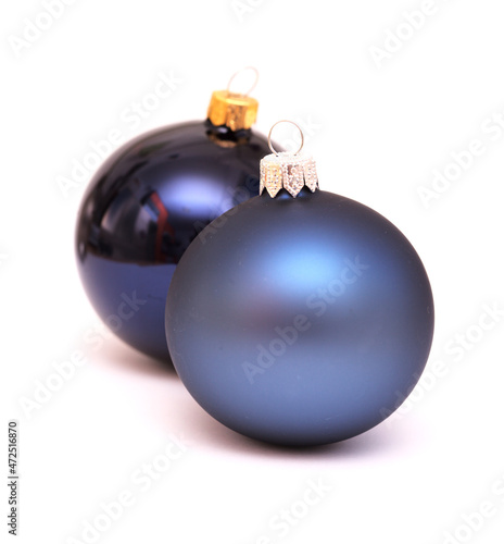 Beautiful Christmas tree baubles, isolated on white background
