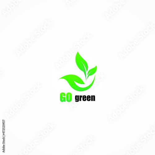 go green logo vector simple and elegant design