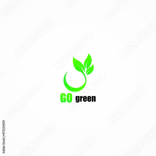go green logo vector simple and elegant design