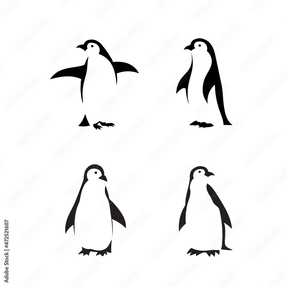 Fototapeta premium cute penguin silhouette vector