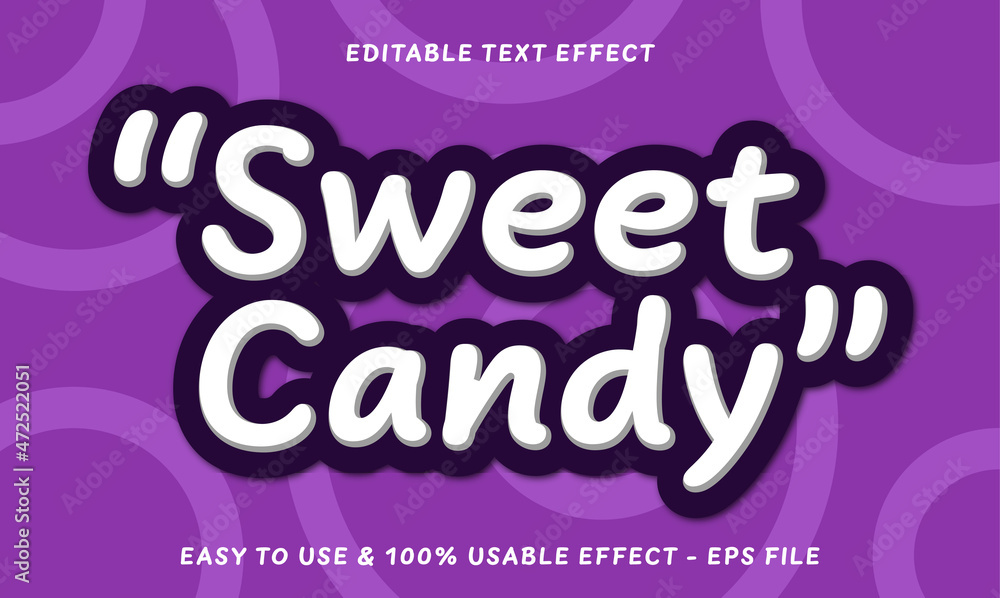 sweet candy editable text effect with modern style compatible for business or product logo