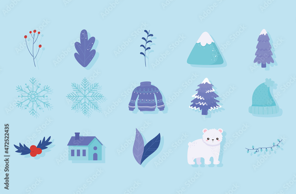 icons winter clothes