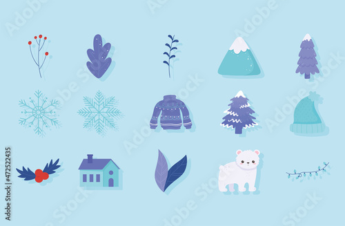 icons winter clothes © Stockgiu