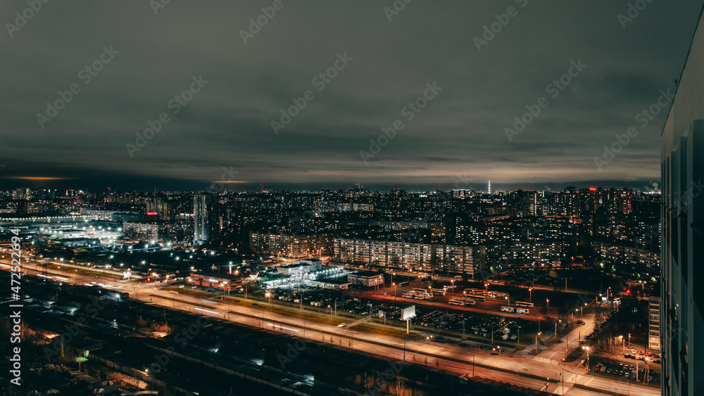  view of the city at night