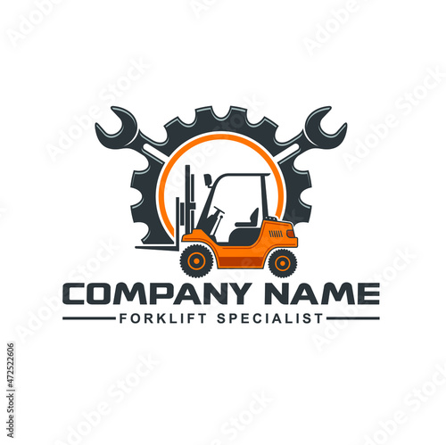 logo template for forklift mechanic, forklift service, forklift maintenance, vector art.