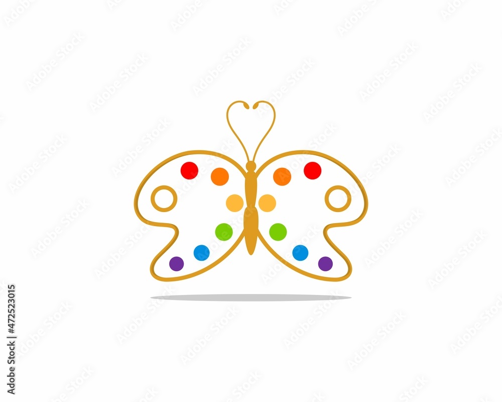Flying butterfly with color palette as wings Flying butterfly with color palette as wings