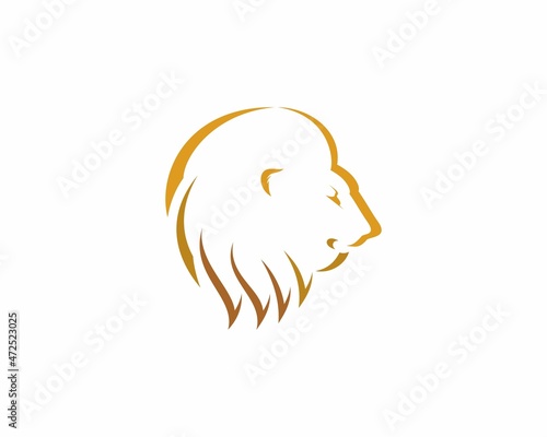 Lion road with silhouette logo