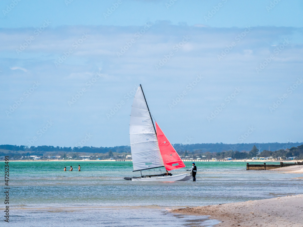 Naklejka premium Hobie Cat Beached.