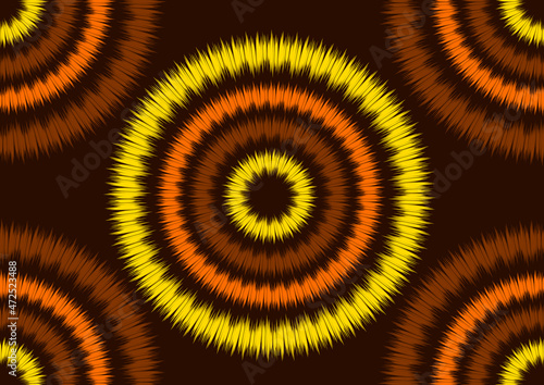seamless pattern of african abstract circle beautiful, neat lines and  curves, abstract art and background, fashion artwork for print, vector file eps10.