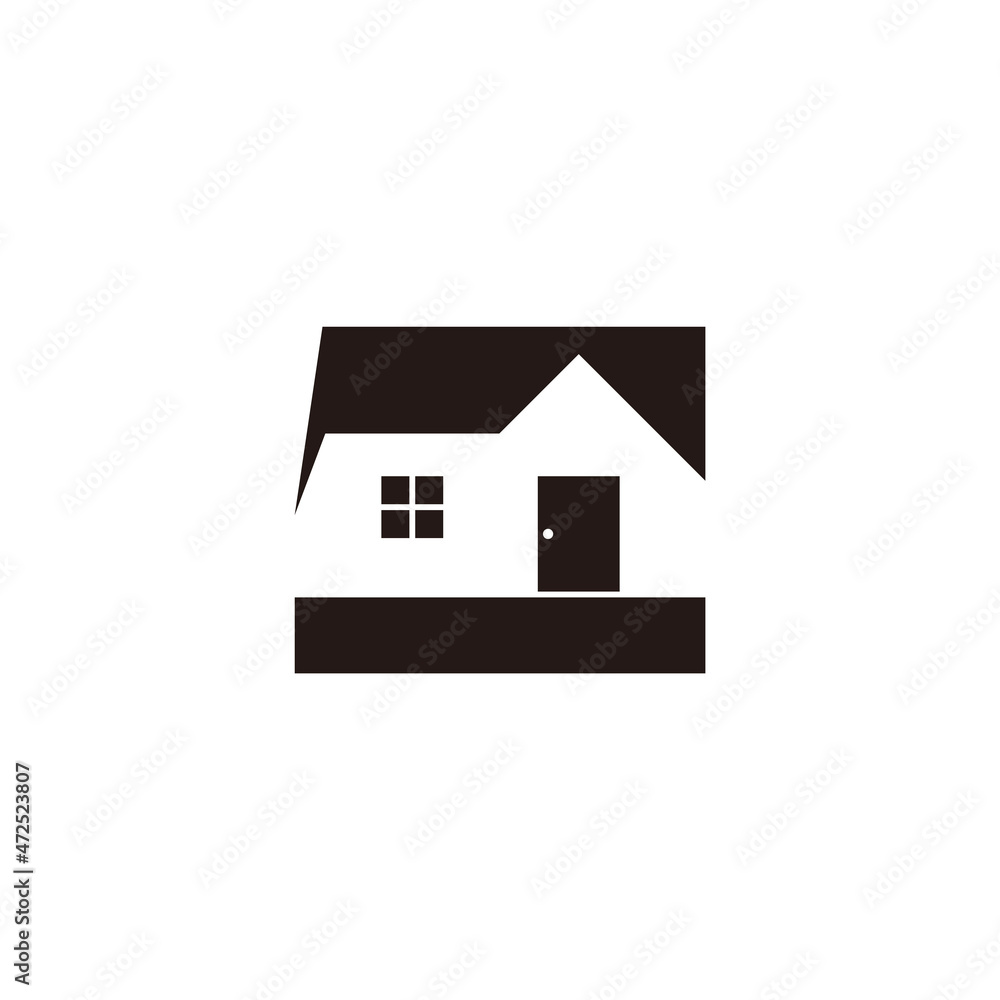 simple negative space home geometric design logo vector