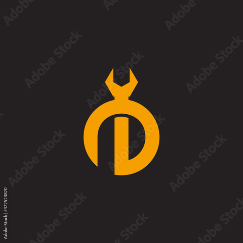 letter d circle wrench design geometric simple logo vector