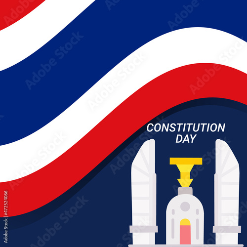 Illustration vector constitution day Thailand