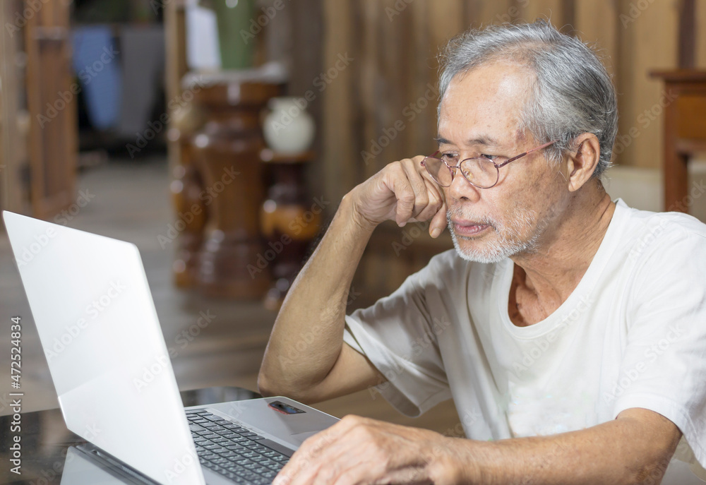 seniors working at home on laptops seniors working at home on laptops