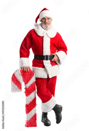 Santa Claus with candy cane...