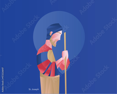 Saint Joseph Vector St. Joseph praying