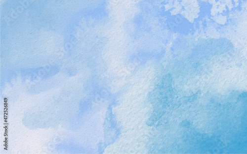 Watercolor Hand Painted Abstract blue sky Background