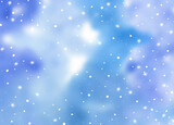 Watercolor Winter snowy Blurred blue and violet gradient Background. Winter Sky